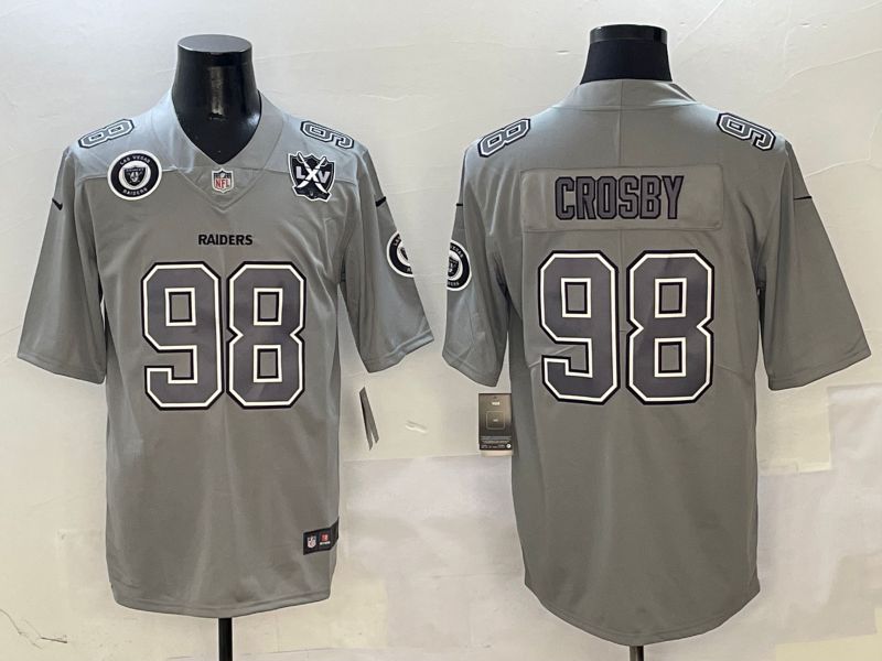 Men 2025 Oakland Raiders #98 Crosby Grey Nike Limited NFL Jersey style 42->oakland raiders->NFL Jersey
